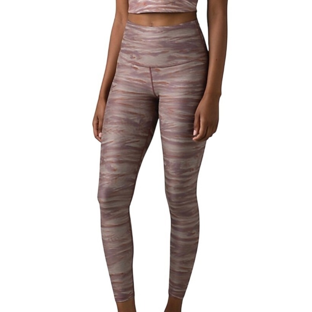 Prana Earthbound High Waisted Leggings Mauve Abstract LARGE